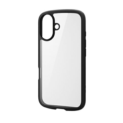 樂天商城 - エレコム(ELECOM) PM-A24ATSLFCBK ブラック iPhone16用ケース ハイブリッド 衝撃吸収 軽量 薄型 カメラ周り保護