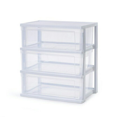 アイリスオーヤマ(Iris Ohyama) NSW-543 ホワイト/クリア ワイドチェスト