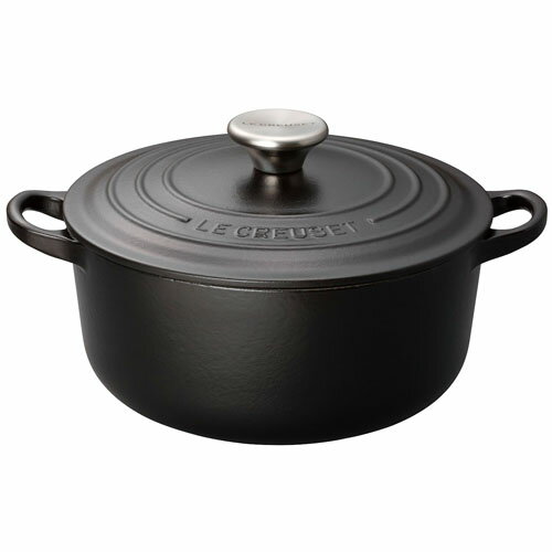 ル・クルーゼ LE CREUSET ココット ロンド IH対応 両手鍋 24cm 2101-24(マットブラック) 210124