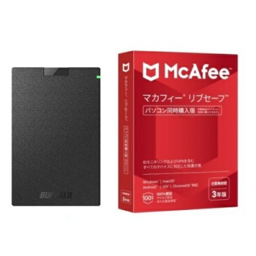 バッファロー BUFFALO HD-PGAC1U3-BA ブラック USB Type-C & USB Type-A ケーブル付属 ポータブルHDD 1..