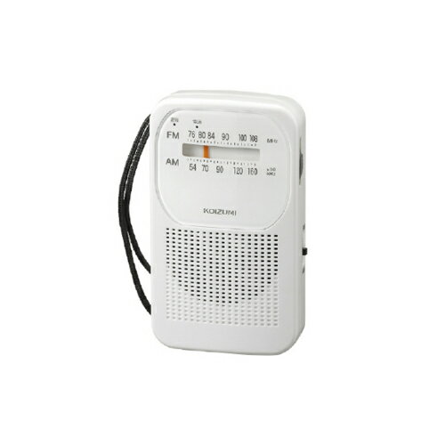 コイズミ(KOIZUMI) SAD-7230/W(ホワイト) AM/FMコンパクトラジオ 充電式(USB Type C) /乾電池式
