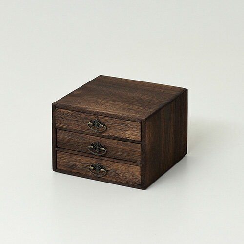 樂天商城 - クロシオ 【完成品】64851 焼桐 小引出し3段 ブラウン 64851