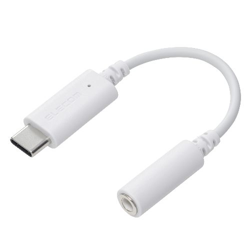 エレコム(ELECOM) MPA-C35DWH2 ホワイト タイプCイヤホンジャック 3極 4極 変換 US...