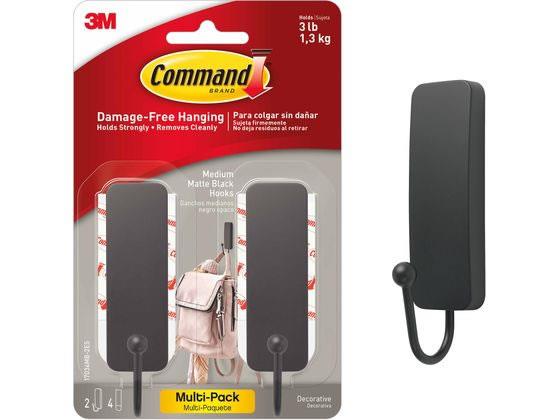 3M(スリーエム) コマンドフック マットブラック Mサイズ 2コパック