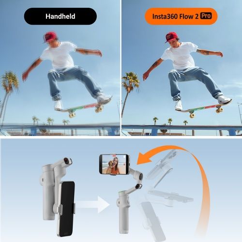 Insta360 Insta360 Flow2 Pro(���ȡ��󡦥��졼) ���ޡ��ȥե�����AI����Х� ���ꥨ���������å�Apple DockKit�б� CINSABQB-FLOW208 FLOW2PROGRY