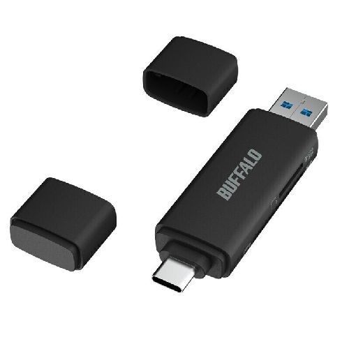 バッファロー(BUFFALO) BSCR130U3CBK USB3.2 Type-Cカードリーダー Type-C/Type-A接続 USB3.1 ・スマホ・タブレット対応