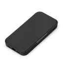PGA PG-25KGF01BK(ブラック) iPhone 16e用 ガラスフリップケース PUレザー 手帳型ケース
