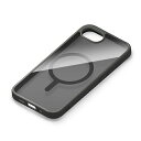 PGA PG-25KMH01BK(クリアブラック) iPhone 16e用 MagSafe対応 ハイブリッドケース 背面ケース PG25KMH01BK