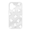 グルマンディーズ(gourmandis) MF537A ミッフィー IIIIfit Clear iPhone 16 2LENS model対応ケース フェイス総柄