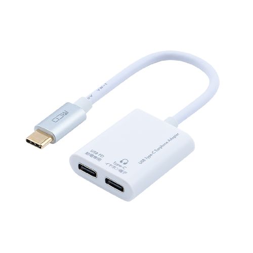ミヨシ SAD-CE05PW ホワイト Type-Cイヤホン変換ケーブル USB PD対応 SADCE05PW