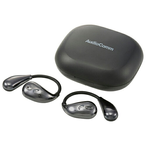 オーム電機(OHM) HP-W610N-K ブラック AudioComm 完全ワイヤレスイヤホン OWS Bluetooth5.4 HSP HFP A2DP AVRCPイヤーカフ イヤーフック 03-3193