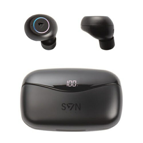 商品の在庫状況は下表の「商品のみ」のページへ移動してご確認ください。長期保証は法人様（個人様以外）の加入、業務での使用は保証外となります。必ず長期保証のサービス内容、規定を予めご確認ください。長期保証をご希望されない場合は下記の表より「商品のみ」のページへ移動してご注文ください。 ■世界的有名DJ兼音楽プロデューサーでもあるスティーヴ・アオキが全面監修■新しいオーディオ機器ブランド「SVN Sound」シリーズ■バッテリー残量表示機能付き充電ケース■オートペアリング■True Wirelessテクノロジー■人間工学に基づいたデザインで耳にジャストフィット■タッチコントロール機能■ノイズキャンセリング付きデュアルマイク搭載NEON200●世界的有名DJ兼音楽プロデューサーでもあるスティーヴ・アオキが全面監修した新しいオーディオ機器ブランド「SVN Sound」シリーズ●バッテリー残量表示機能付き充電ケース●オートペアリング●True Wirelessテクノロジー●人間工学に基づいたデザインで耳にジャストフィット●タッチコントロール機能●ノイズキャンセリング付きデュアルマイク搭載本体質量：96g防水規格：IPX5Bluetooth：Ver5.0最大通信距離：見通し距離約15mバッテリー(本体)：内蔵充電式リチウムイオン50mAhバッテリー(ケース)：内蔵充電式リチウムイオン2500mAhスタンバイ時間：約200日電池持続時間(通常音量再生)：約5.5時間インピーダンス：32Ω再生周波数帯域：20-20KHzチップセット：PAU1603付属品：収納&充電ケース、3種類のイヤーピース、MicroUSB充電ケーブル、説明書、保証書　