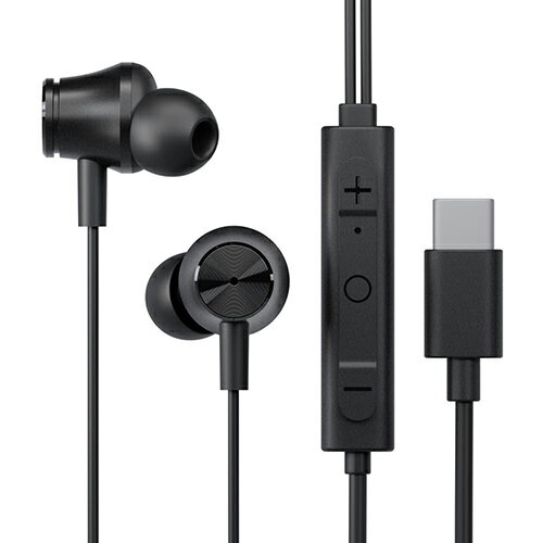 樂天商城 - PGA PGSECE5BK1 ブラック USB Type-Cコネクタ 有線ステレオイヤホン アクティブノイズキャン PGSECE5BK1