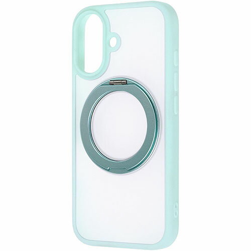 ray-out(レイ・アウト) iPhone17用 ハイブリッドケース シルキーマット マグネット充電対応 リング付き / ブルー RT-P52BS11/A(2)