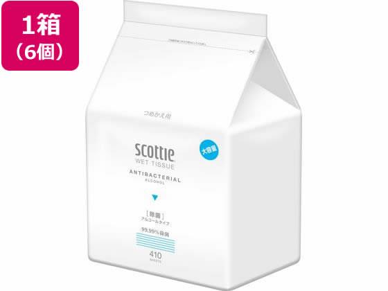 クレシア スコッティ ウェットティシュー 除菌アルコール 大容量 詰替410枚×6