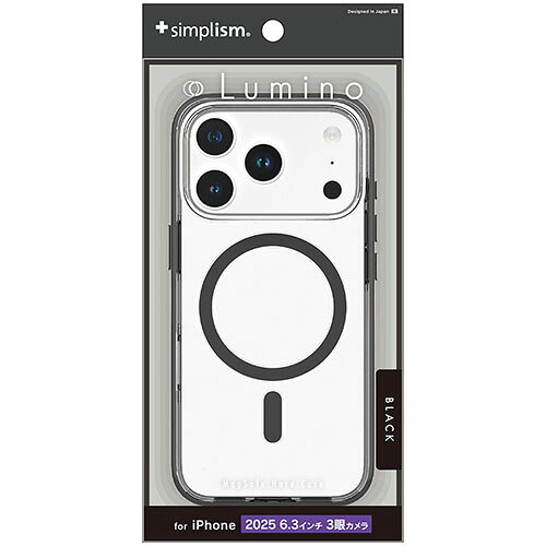 トリニティ iPhone17 Pro用 Lumino MagSafe対応 背面クリアハードケース クリア×ブラック TR-IP25M3-LOCMS-CLBK TRIP25M3LOCMS