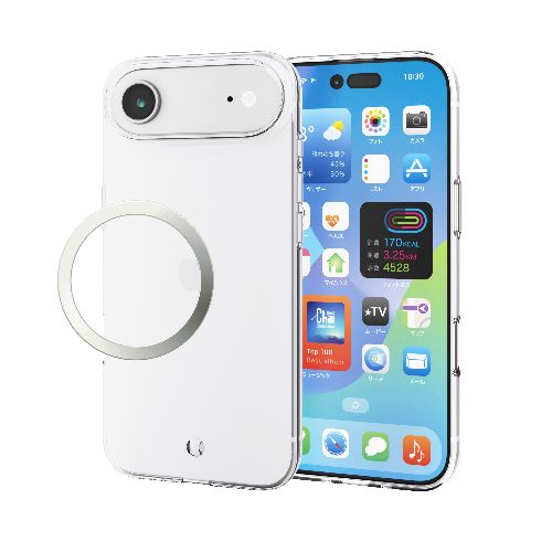 エレコム(ELECOM) PM-A25BUCTCR クリア iPhone Air ケース ソフト 薄型 磁気吸着対応メタルステッカー付