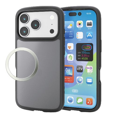樂天商城 - エレコム(ELECOM) PM-A25CTSLFCBKM マットブラック iPhone17 Pro ケース ハイブリッド 衝撃吸収 軽量 薄型 磁気吸着対応メタルステッカー付