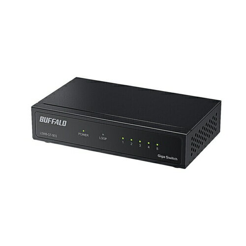 バッファロー(BUFFALO) LSW8-GT-5ES/BK Giga5ポート スイッチングハブ 電源外付け 金属筐体 マグネット付属...