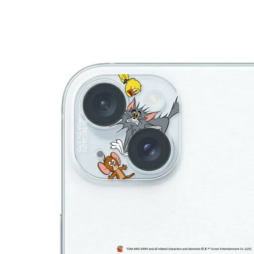 PGA PG-W23ACLG12TAJ トムとジェリー/ファニーアート iPhone 15/15 Plus/14/14 Plus用 カメラフルプロテクター