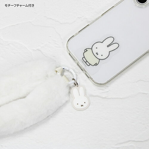 グルマンディーズ(gourmandis) MF-605WH ホワイト ミッフィー マルチリングプラス ファーハンドストラップ