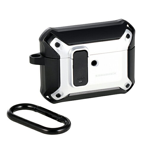 エレコム(ELECOM) AVA-AP07ZEROLSV シルバー AirPods Pro 3 ケース MagSafe対応 ZEROSHOCK 3構造衝撃吸収 ロック機能 カラビナ付 落下防止(2.0)