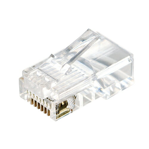 エレコム(ELECOM) LD-RJ45T100V2 クリア RJ45 LANコネクタ Cat5e 100個 業務用 自作用 単線・より線 両対応 金メッキ