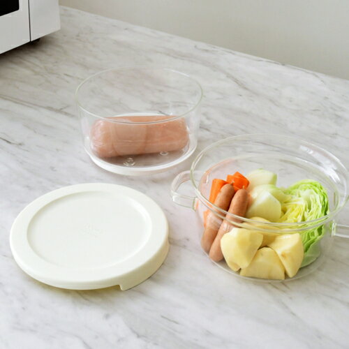 ハリオ(HARIO) HARIO ガラスのある生活 ガラスのせいろ蒸し器 クリア GSM-2-OW 電子レンジ専用 せいろ蒸し器 蒸篭 蓋つき 蒸し料理 耐熱ガラス