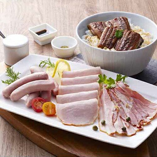 ↑↑↑正確な在庫状況は上記バナー「在庫状況を確認する」をクリックして頂き、必ずご確認ください。&nbsp;&nbsp;うなぎ蒲焼×4切（計200g）、山椒付きたれ×4、ロースハムスライス60g×1、スモークベーコン50g×1、白ウィンナー1...