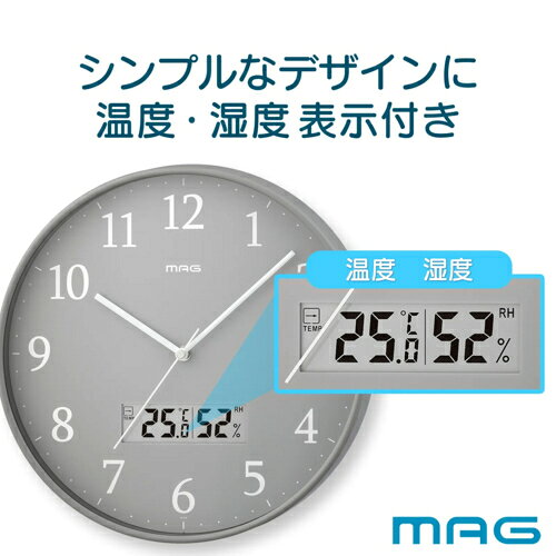 MAG(マグ) W-816 GY-Z グレー 電波アナデジ掛時計 グリージョ [2]
