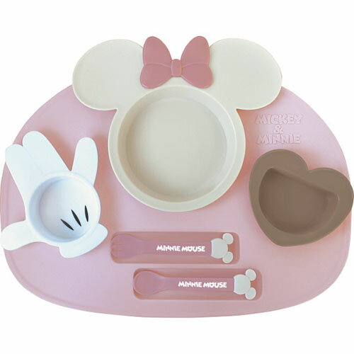 アイコンランチプレート ミニーマウス×ピンクベージュ[代引不可]