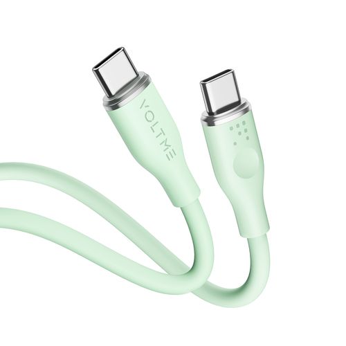 ボルトミー(VOLTME) C2133 グリーン モスシリーズシリコン 充電ケーブル USB-C＆USB-C 60W 1m