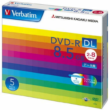 Verbatim o[xC^ DHR85HP5V1 f[^p DVD-R DL 8.5GB 1L^ v^u 8{ 5 DHR85HP5V1