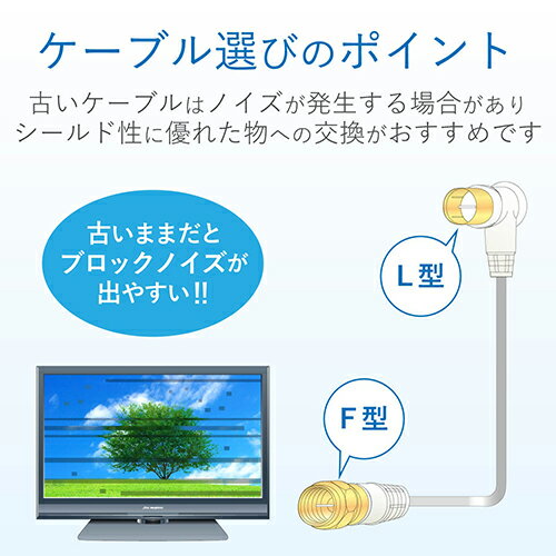 DXアンテナ 4JW2FLS(B) テレビ接続ケーブル 2m ホワイト 4JW2FLSB