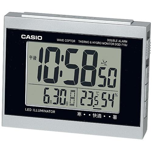 CASIO カシオ DQD-710J-8JF(シルバー) 電波目覚まし時計 温湿度計付き DQD710J8JF CASIO カシオ DQD-710J-8JF(シルバー) 電波目覚まし時計 温湿度計付き DQD710J8JF