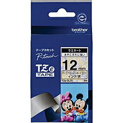 ブラザー brother TZe-DL31 ピータッチ ディズニーキャラクター 黒文字/ベビーミッキーイエロー 12mm TZEDL31