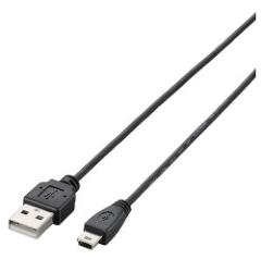 エレコム(ELECOM) U2C-MXN05BK ブラック USB2.0ケーブル 極細 mini-B 0.5m