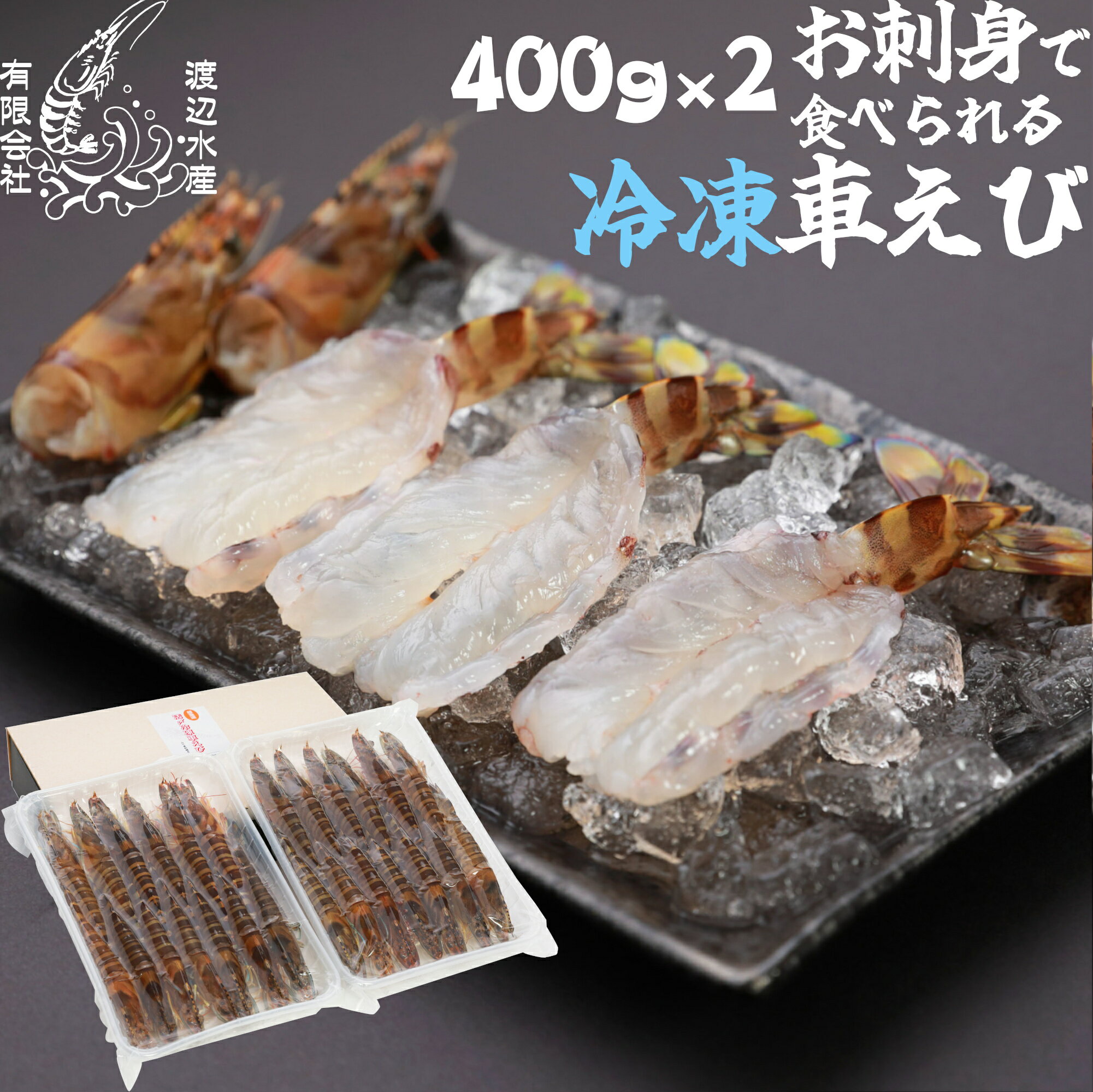 乐天商城 - 【生食用】活き〆超急速冷凍車えび800g 山口県産 秋穂 車海老 ギフト 贈答 父の日 お刺身 800g 瞬間冷凍 養殖 二つ組