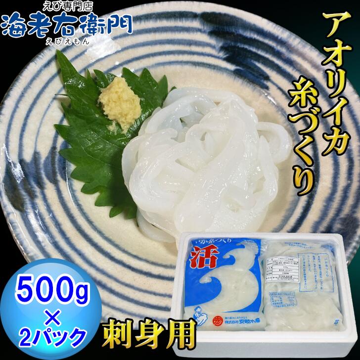 アオリイカ （水イカ）の糸づくり1kg（500gパックが2個入り）新鮮 お刺身専用！いか イカ あおり イカそうめん 刺身 天ぷら ちらし寿司 海鮮丼 おつまみ そのままだせる 烏賊