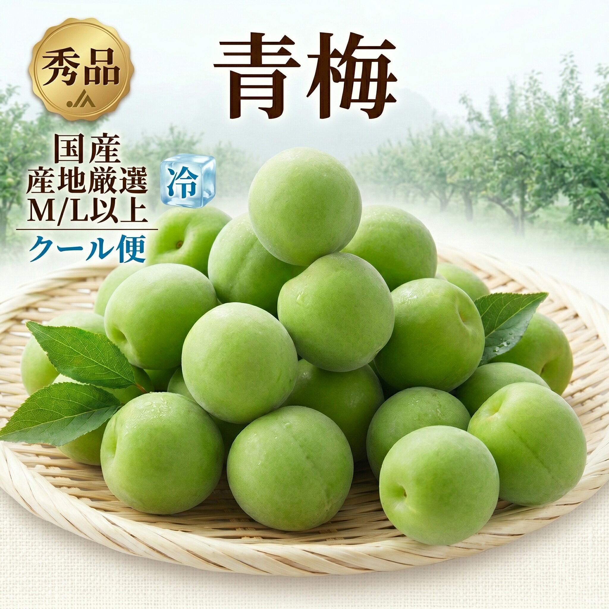 Ume - 産地厳選 青梅 あおうめ 今年の新物 茨城産 和歌山産 福島産 山形産 国産 秀品 1kg,2kg,3kg,5kg,10kg 手摘み　混合サイズ 産地おまかせ 大粒 うめ ご家庭用 梅干 梅酒 梅ジュース 梅シロップ 梅甘露 カリカリ梅　クール便