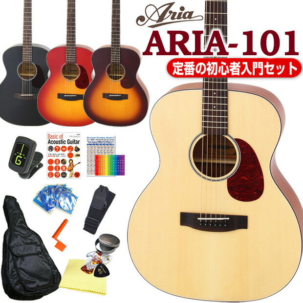 アリア アコースティックギター ARIA-101 アコギ 初心者 入門 12点セット 