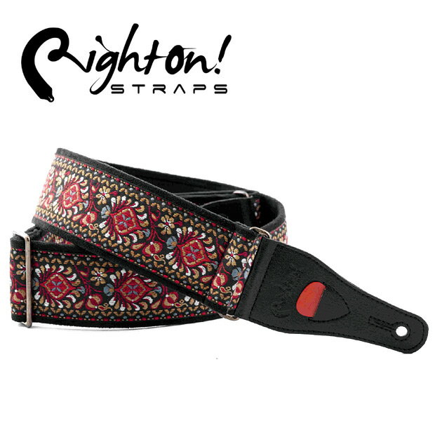 【在庫あります！】RightOn Straps ライトオン ストラップ WOODSTOCK II RED ウッドストック レッド 【WOODY ウッディ】【ギター】【ベース】