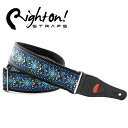 【在庫あります！】RightOn Straps ライトオン ストラップ WOODSTOCK II BLUE ウッドストック ブルー【ギター】【ベース】