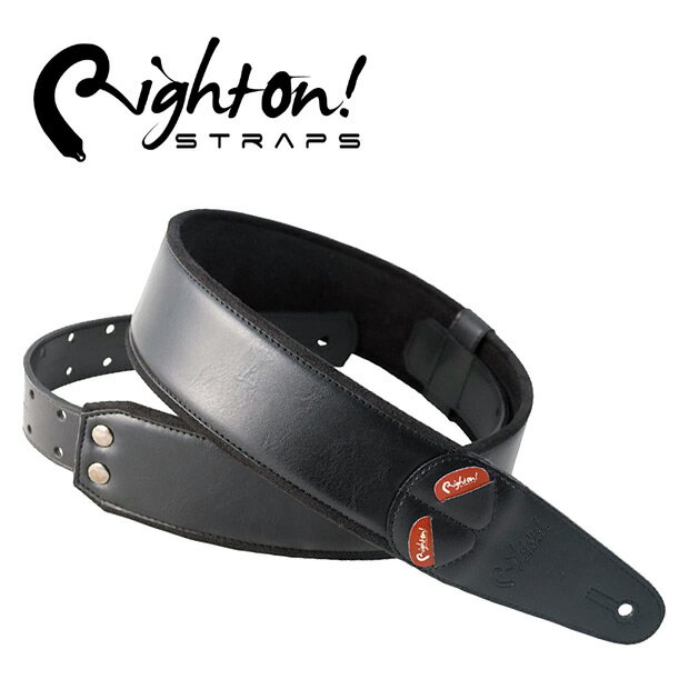 【在庫あります！】RightOn Straps ライトオン ストラップ CHARM BLACK チャーム ブラック【ギター】【ベース】