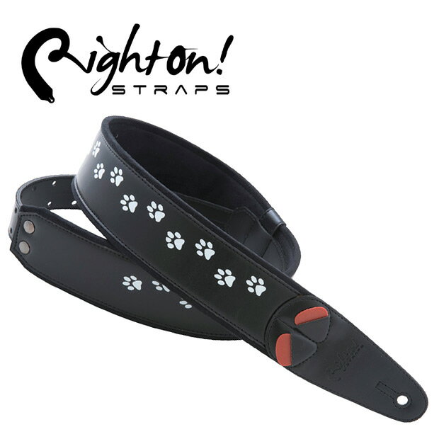 【在庫あります！】RightOn Straps ライトオン ストラップ CAT BLACK キャット ブラック【ギター】【ベース】 【猫 ネコ】