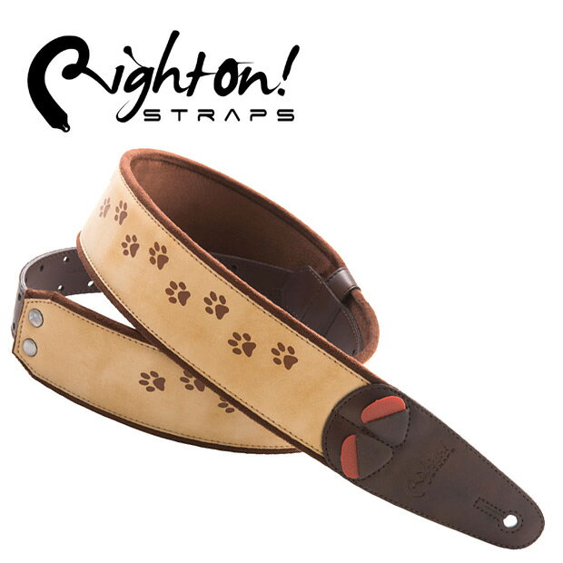 【在庫あります！】RightOn Straps ライトオン ストラップ CAT BROWN キャット ブラウン 【ギター】【ベース】 【猫 ネコ】