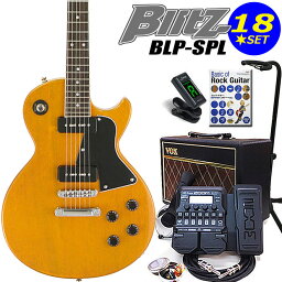 エレキギター 初心者セット Blitz BLP-SPL YL レスポールタイプ VOXアンプ /ZOOM G1XFour付属 18点入門セット【エレクトリックギター】【レスポール】