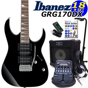 GIo Ibanez GRG170DX BKN アイバニーズ エレキギター初心者セット ZOOM G1Four付き18点セット 【エレキギター初心者】