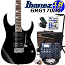 GIo Ibanez アイバニーズ GRG170DX BKN エレキギター初心者セット18点 VOXアンプ ZOOM G1XFour付き【エレキギター初心者】