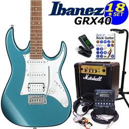 Gio Ibanez アイバニーズ GRX40 MLB エレキギター マーシャルアンプ付 初心者セット18点 ZOOM G1Four付き【エレキギター初心者】